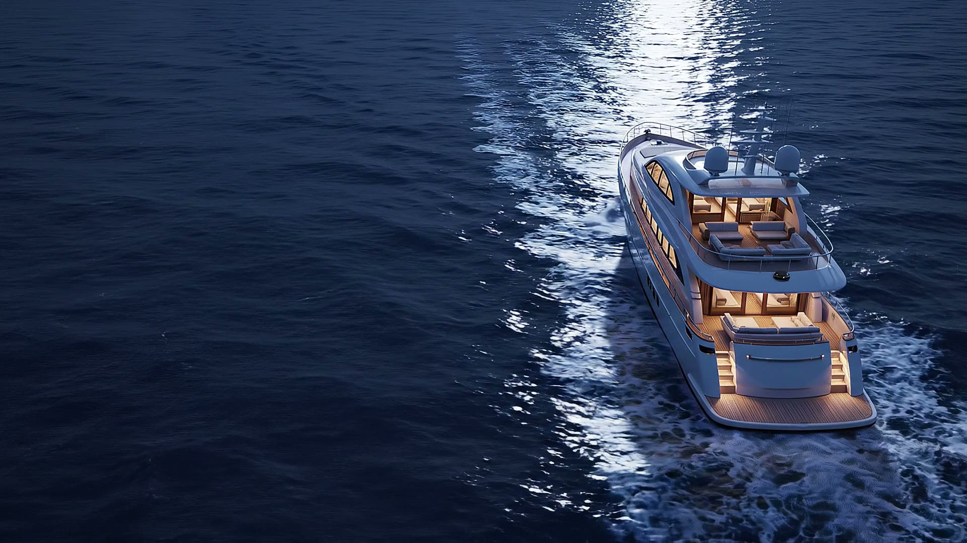 Dubai Marina yacht cruising across the sea